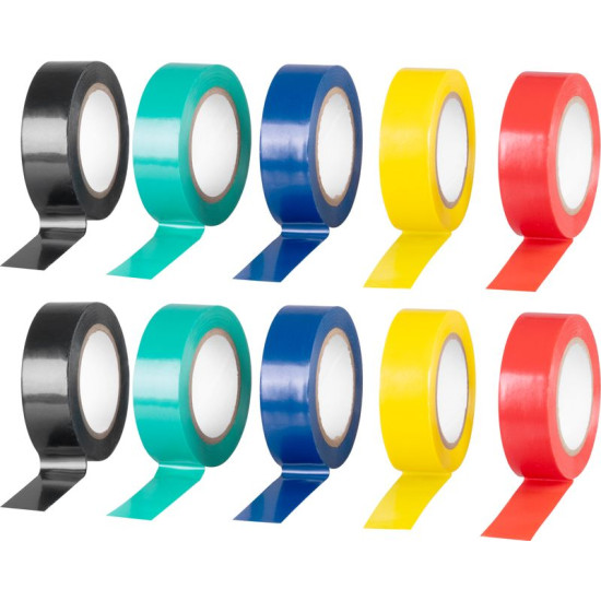 Tape Strend Pro, 19 mm, L-10 m, PVC, max. 80°C, 600V, insulating, various colors, adhesive, pack of 10 pcs. Tape Strend Pro, 19 mm, L-10 m, PVC, max. 80°C, 600V, insulating, various colors, adhesive, pack of 10 pcs.