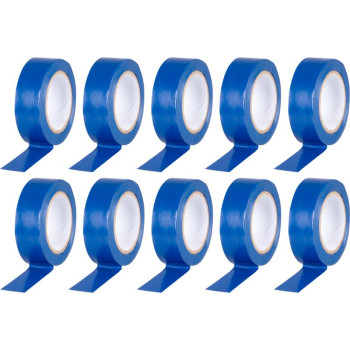 Tape Strend Pro, 19 mm, L-10 m, max. 80°C, 600V, blue, insulating, adhesive, PVC, pack of 10 pcs.