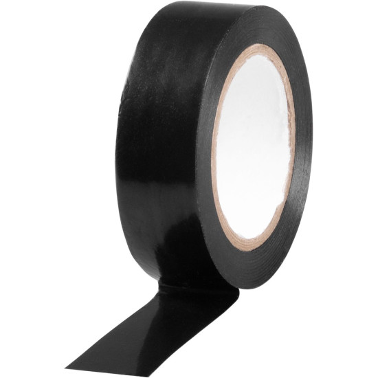 Лента Strend Pro, 19 мм, L-10 м, макс. 80°C, 600 В, черная, изоляционная, клейкая, ПВХ, упаковка 10 шт.