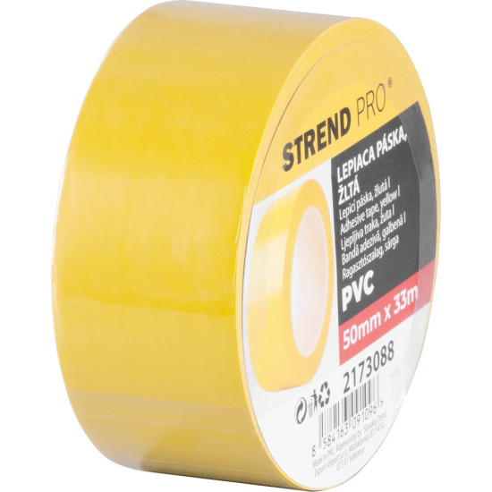 Tape Strend Pro, 50 mm, L-33 m, adhesive, yellow, PVC Tape Strend Pro, 50 mm, L-33 m, adhesive, yellow, PVC