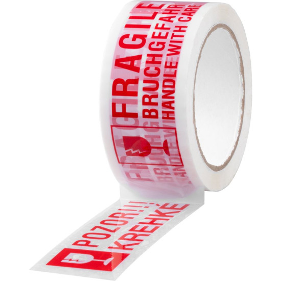 Tape Strend Pro, 50 mm, L-66 m, adhesive, warning, "WARNING FRAGILE/FRAGILE" Tape Strend Pro, 50 mm, L-66 m, adhesive, warning, "WARNING FRAGILE/FRAGILE"