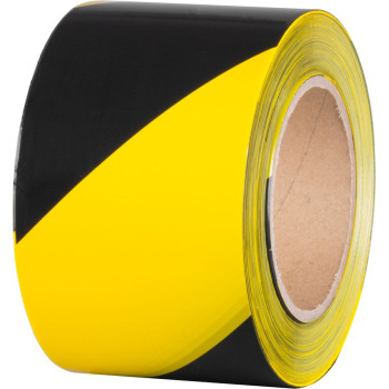 Tape Strend Pro, 80 mm, L-250 m, PE, warning, yellow/black