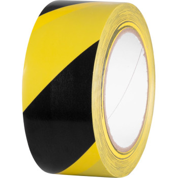 Tape Strend Pro, 50 mm, L-33 m, PVC, adhesive, warning, yellow/black