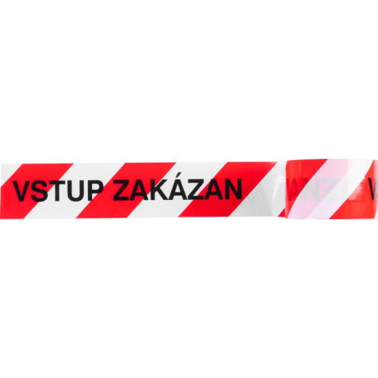 Strend for, 80 mm, L-250 m, warning, red/biela, Czech inscription "Entry forbidden"