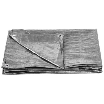 Tarpaulin Medium 10x15 m, 100 g/m, covering, SILVER, silver, with meshes Tarpaulin Medium 10x15 m, 100 g/m, covering, SILVER, silver, with meshes