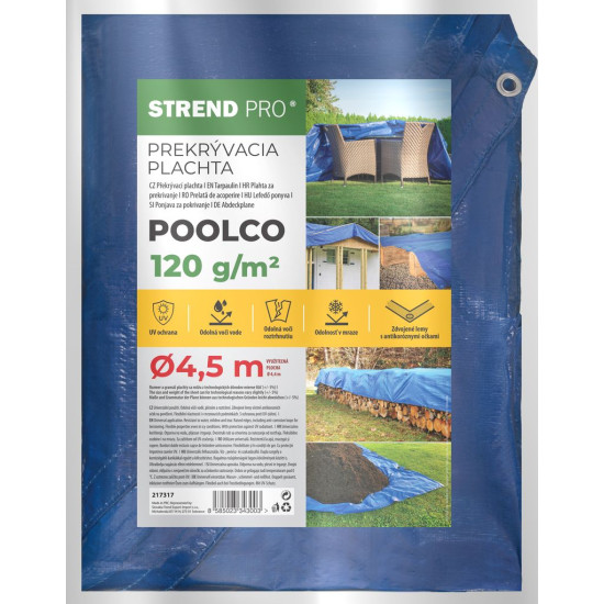 Tarpaulin 120g/m2 04,5m Strend Pro, round, blue Tarpaulin 120g/m2 04,5m Strend Pro, round, blue