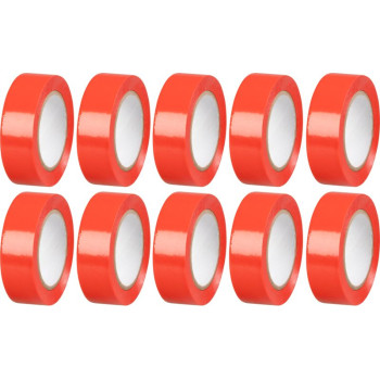 Strend Pro tape, 19 mm, L-10 m, max. 80°C, 600V, red, insulating, adhesive, PVC, pack. 10 pcs