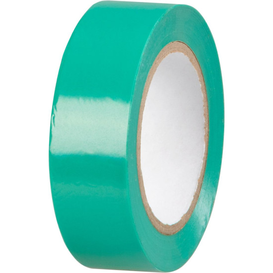 Лента Strend Pro, 19 мм, L-10 м, макс. 80°C, 600В, зеленая, изоляционная, клейкая, ПВХ, упаковка. 10 шт