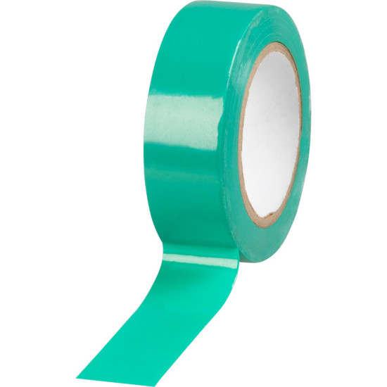 Лента Strend Pro, 19 мм, L-10 м, макс. 80°C, 600В, зеленая, изоляционная, клейкая, ПВХ, упаковка. 10 шт