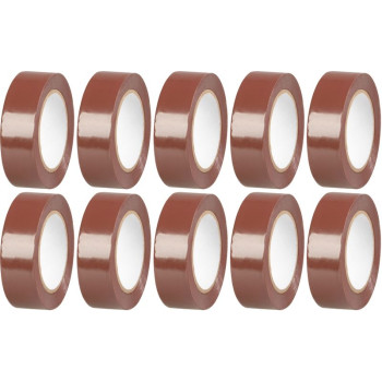 Strend Pro tape, 19 mm, L-10 m, max. 80°C, 600V, brown, insulating, adhesive, PVC, packaging. 10 pcs