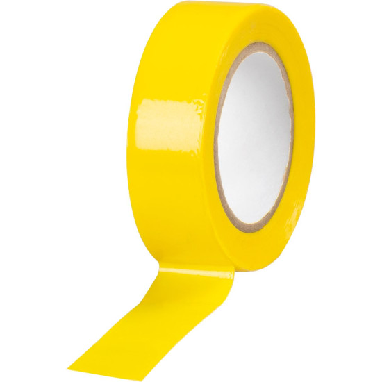 Strend Pro teip, 19 mm, L-10 m, max 80°C, 600V, kollane, isoleeriv, liim, PVC, pakend. 10 tk