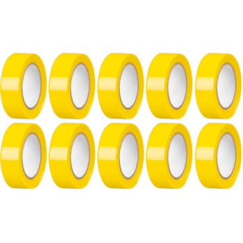 Strend Pro tape, 19 mm, L-10 m, max. 80°C, 600V, yellow, insulating, adhesive, PVC, packaging. 10 pcs