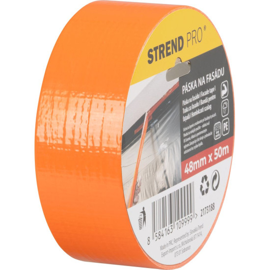 Лента Strend Pro, 48 мм, L-50 м, оранжевая, для фасада