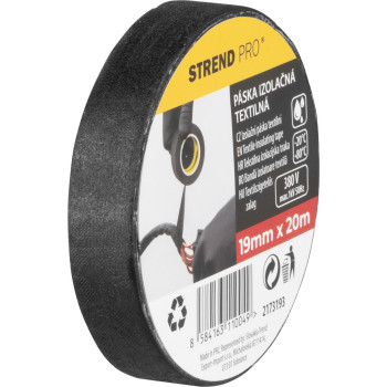 Strend Pro tape, 19 mm, L-20 m, insulating, textile