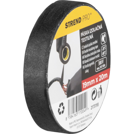 Strend Pro tape, 19 mm, L-20 m, insulating, textile