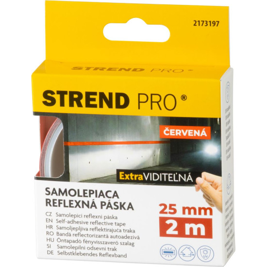 Tape Strend Pro, 25 mm, L-2 m, red, reflective