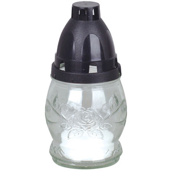 Grave lantern Grave, clear glass, 6-8 h, 25 g, height 13 cm, for the grave, packaging 10 pcs