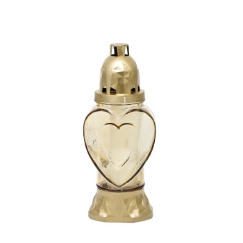 Heart Burner, gilded glass, 28 h, 25.5 cm, for grave