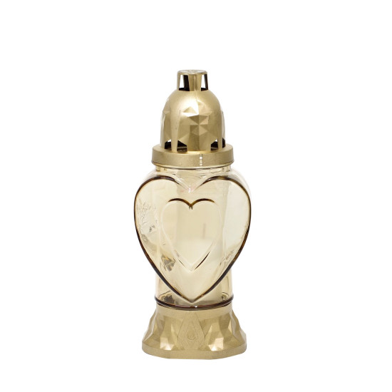 Heart Burner, gilded glass, 28 h, 25.5 cm, for grave
