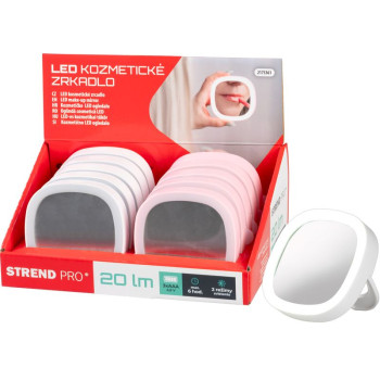 Зеркало Strend Pro XL1204011, карманное, косметическое, LED, 3xAAA, Sellbox 10 шт