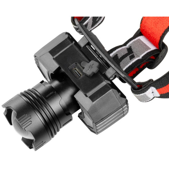 Headlamp Strend Pro Headlight XL121807, LED, 1000 lm, ZOOM, 1800 mAh, USB charging