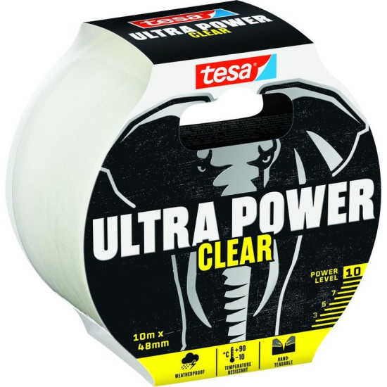 Лента tesa® Ultra Power Clear, ремонтная, полиэтилен, прозрачная, 48 мм, L-10 м Лента tesa® Ultra Power Clear, ремонтная, полиэтилен, прозрачная, 48 мм, L-10 м