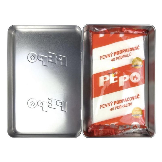 Lighter box PE-PO®, solid, 40 kindling, lighter for grills, stoves, fireplaces, ovens