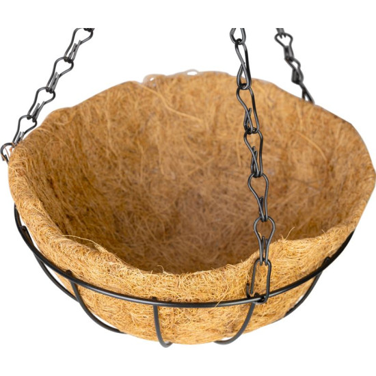 Strend Pro hanger, flower pot holder, steel/coconut, hanging, with chain and hook, 20 cm Strend Pro hanger, flower pot holder, steel/coconut, hanging, with chain and hook, 20 cm