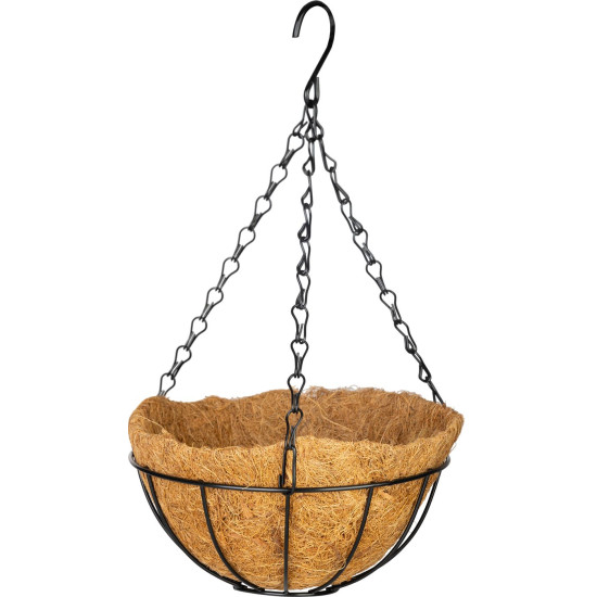 Strend Pro hanger, flower pot holder, steel/coconut, hanging, with chain and hook, 20 cm Strend Pro hanger, flower pot holder, steel/coconut, hanging, with chain and hook, 20 cm