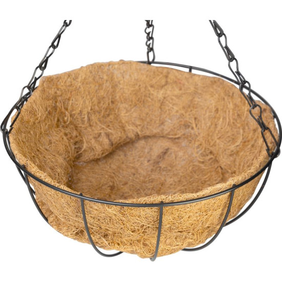 Strend Pro hanger, flower pot holder, steel/coconut, hanging, with chain and hook, 25 cm