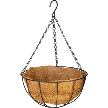 Strend Pro hanger, flower pot holder, steel/coconut, hanging, with chain and hook, 25 cm