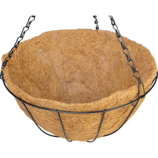 Strend Pro hanger, flower pot holder, steel/coconut, hanging, with chain and hook, 30 cm Strend Pro hanger, flower pot holder, steel/coconut, hanging, with chain and hook, 30 cm