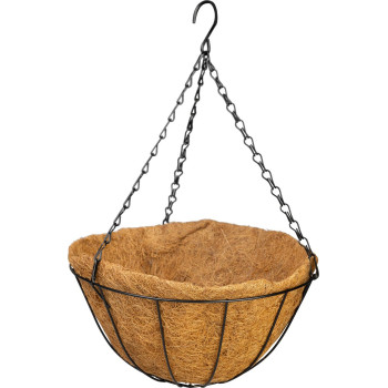 Strend Pro hanger, flower pot holder, steel/coconut, hanging, with chain and hook, 30 cm