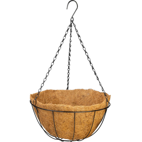 Strend Pro hanger, flower pot holder, steel/coconut, hanging, with chain and hook, 35 cm Strend Pro hanger, flower pot holder, steel/coconut, hanging, with chain and hook, 35 cm