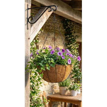 Strend Pro hanger, flower pot holder, steel/coconut, hanging, with chain and hook, 40 cm