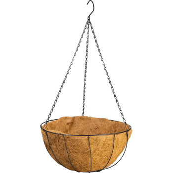 Strend Pro hanger, flower pot holder, steel/coconut, hanging, with chain and hook, 40 cm