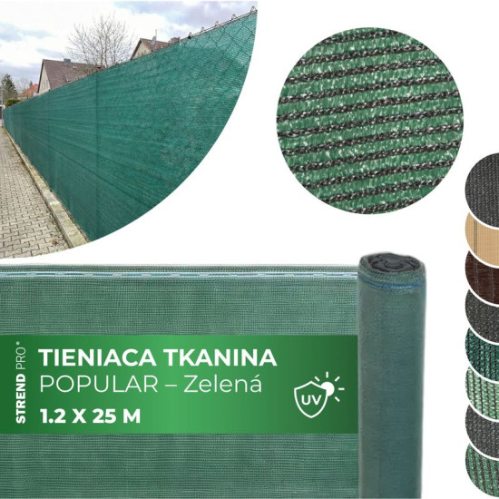 Shade cloth POPULAR.NET 1.2x25 m, HDPE, UV, 150 g/m2, 90% green Shade cloth POPULAR.NET 1.2x25 m, HDPE, UV, 150 g/m2, 90% green