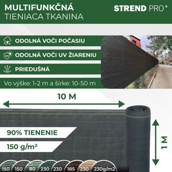 POPULAR.NET Ткань затеняющая 1x10 м, HDPE, УФ, 150 г/м2, 90% антрацит POPULAR.NET Ткань затеняющая 1x10 м, HDPE, УФ, 150 г/м2, 90% антрацит