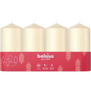 Candles Bolsius Pillar Advent, Christmas, cream, 48/100 mm, pack. 4 pcs