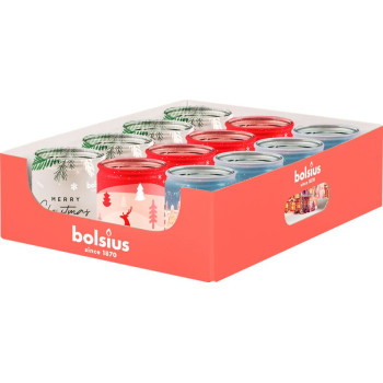 Bolsius Starlight candle, 82x68 mm, 3 types of fragrances, in glass, package. 12 pcs