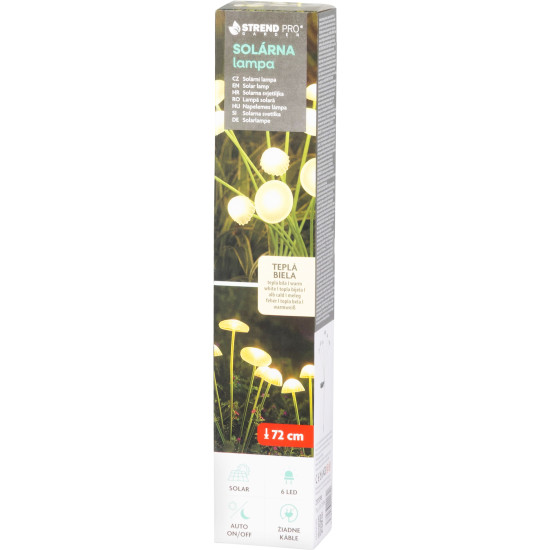 Lamp Strend Pro, 72 см, солнечная батарея, 6x светодиод, AA