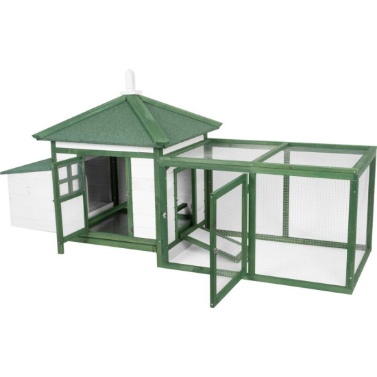 Chicken coop Strend Pro, for poultry, with roof, 196x76.5x98 cm Chicken coop Strend Pro, for poultry, with roof, 196x76.5x98 cm