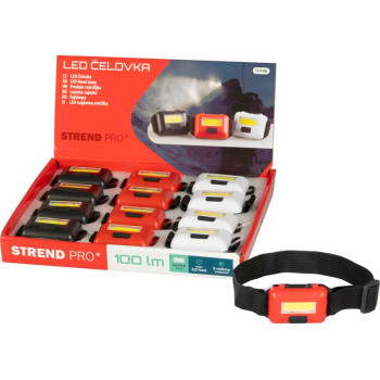 Налобный фонарь Strend Pro Headlight, COB LED, 3xAAA, 6x4x1.8 см, микс цветов (черный, белый, красный), Sellbox 12 шт