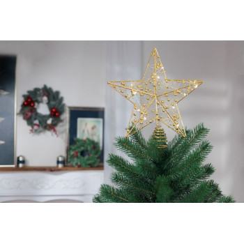 MagicHome Christmas Star, пластик, таймер, 10xLED теплый белый, 25 см, 2xAA
