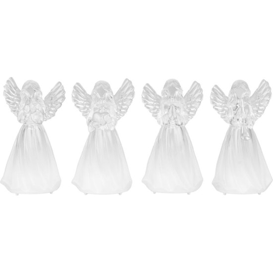 Angel MagicHome Christmas, plastic, mix of motifs, 1xLED warm white, 6x5x11 cm, 3xLR44, pack of 4pcs