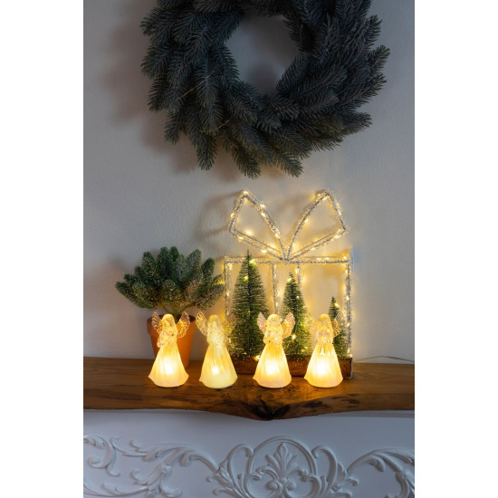 Angel MagicHome Christmas, plastic, mix of motifs, 1xLED warm white, 6x5x11 cm, 3xLR44, pack of 4pcs