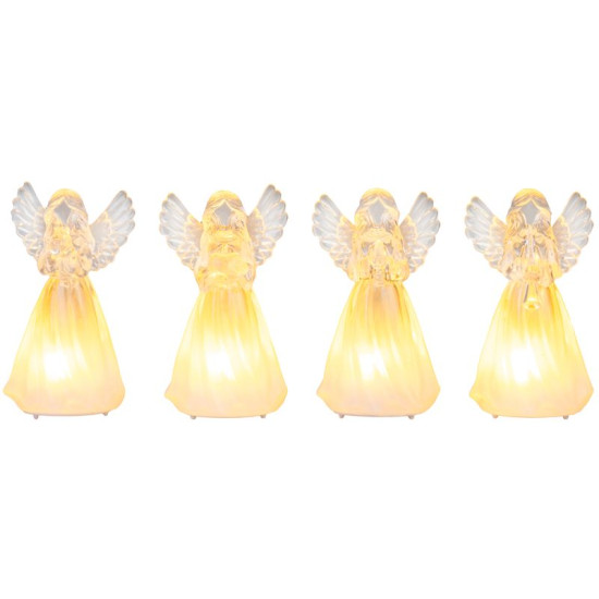 Angel MagicHome Christmas, plastic, mix of motifs, 1xLED warm white, 6x5x11 cm, 3xLR44, pack of 4pcs