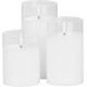 MagicHome Christmas Candle, Wax, 1xLED Warm White, Moving Flame, 7.5x10/12.5/15 cm, 3xAAA