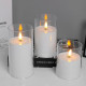 MagicHome Christmas Candle, Wax, 1xLED Warm White, Moving Flame, 7.5x10/12.5/15 cm, 3xAAA