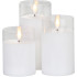 MagicHome Christmas Candle, Wax, 1xLED Warm White, Moving Flame, 7.5x10/12.5/15 cm, 3xAAA